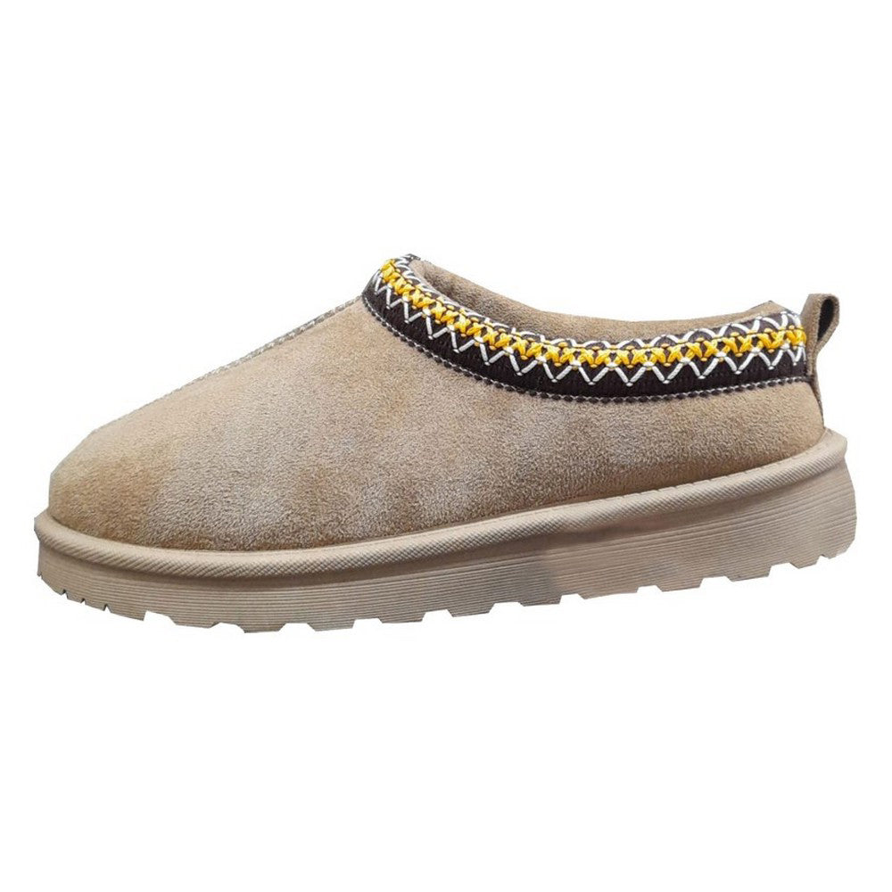 Beige - Back - Cipriata Womens-Ladies Dana Microsuede Mule Slippers