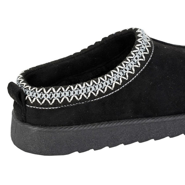 Black - Side - Cipriata Womens-Ladies Dana Microsuede Mule Slippers