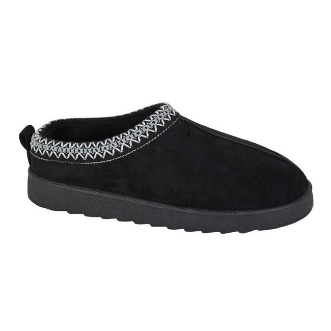 Black - Front - Cipriata Womens-Ladies Dana Microsuede Mule Slippers