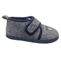 Dark Grey - Front - Sleepers Childrens-Kids League Slippers