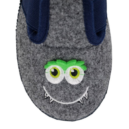 Mid Grey - Side - Sleepers Childrens-Kids Yeti Monster Slippers