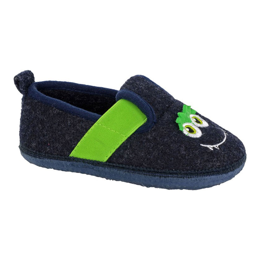 Navy Blue - Front - Sleepers Childrens-Kids Yeti Monster Slippers