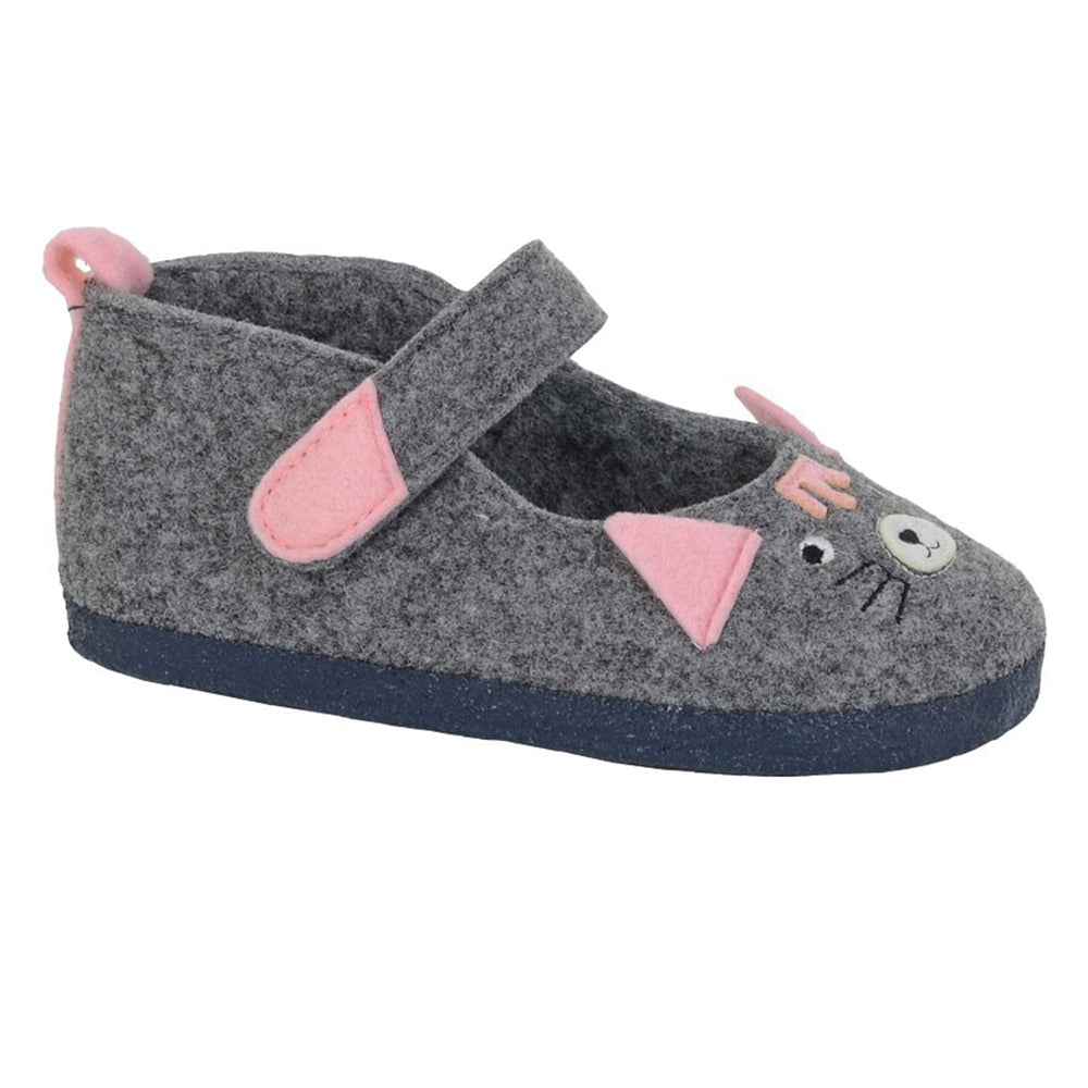 Light Grey - Front - Sleepers Childrens-Kids Marley Slippers