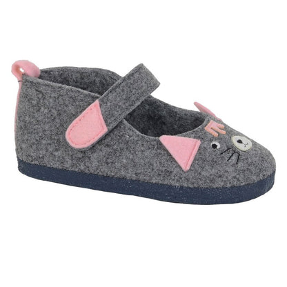 Light Grey - Front - Sleepers Childrens-Kids Marley Slippers