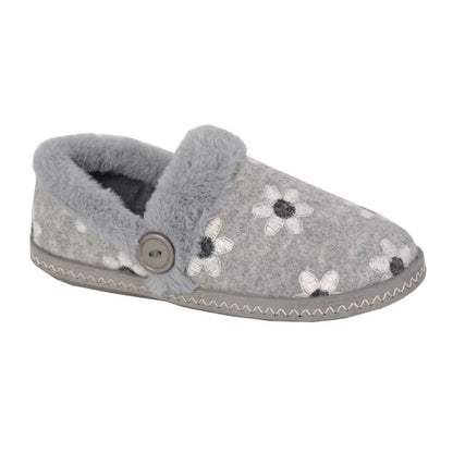 Grey - Front - Sleepers Womens-Ladies Trina Slippers