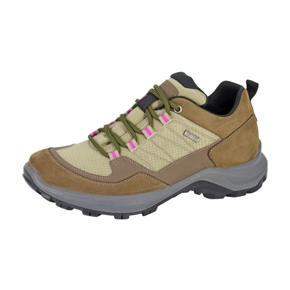Olive-Safari Brown - Back - IMAC Womens-Ladies Trail Leather Shoes