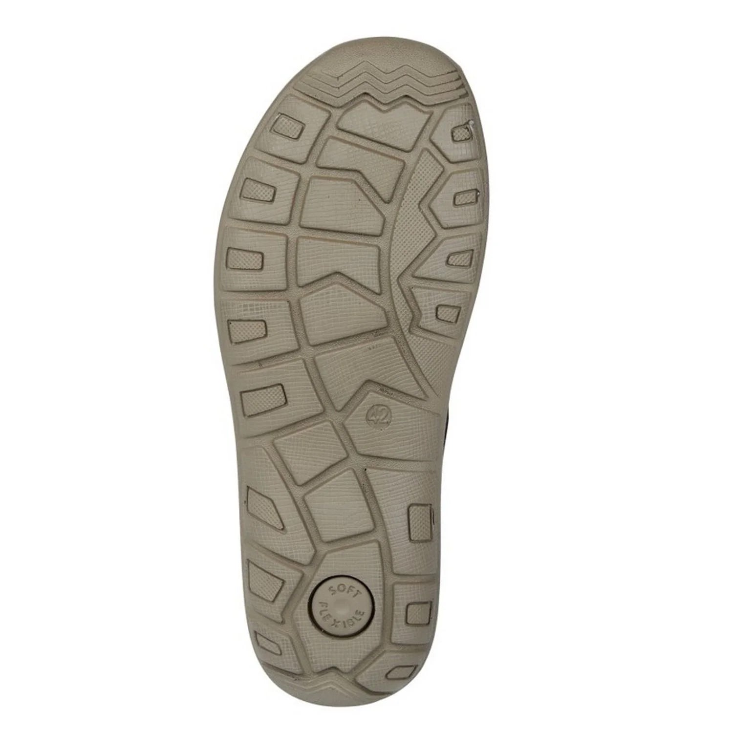 Brown - Back - Roamers Mens Leather Touch Fastening Sandals