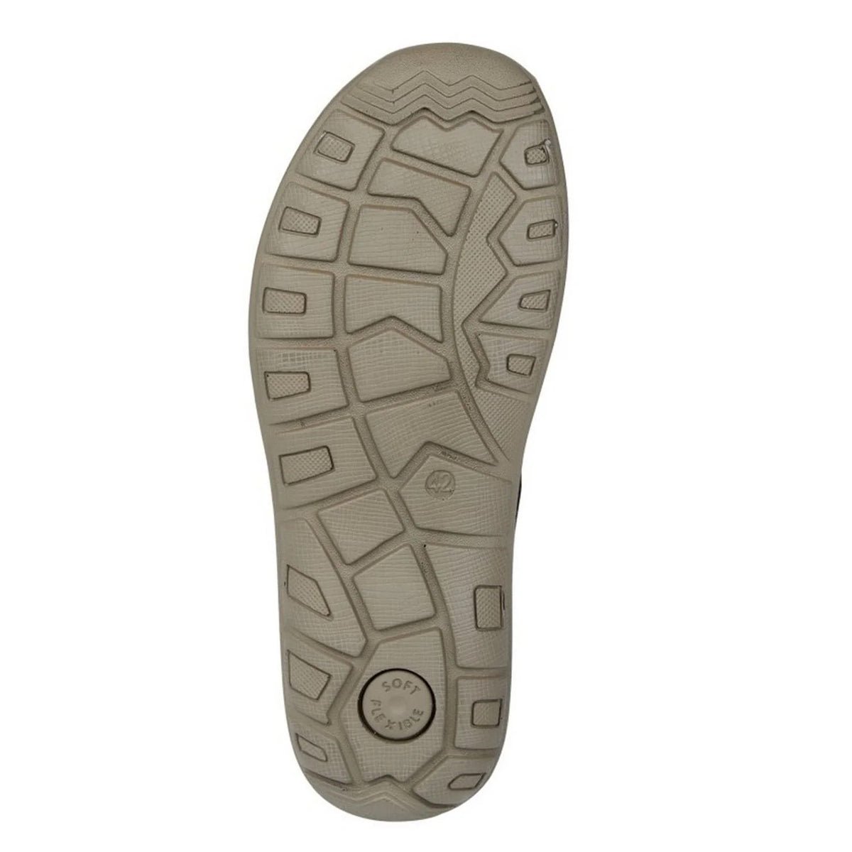 Brown - Back - Roamers Mens Leather Touch Fastening Sandals