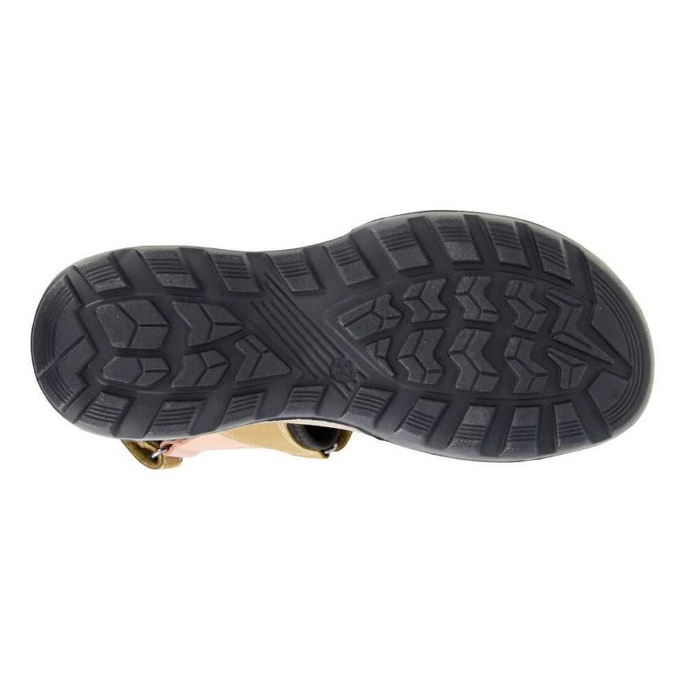 Taupe-Pink - Back - Mod Comfys Womens-Ladies Nubuck Sports Sandals