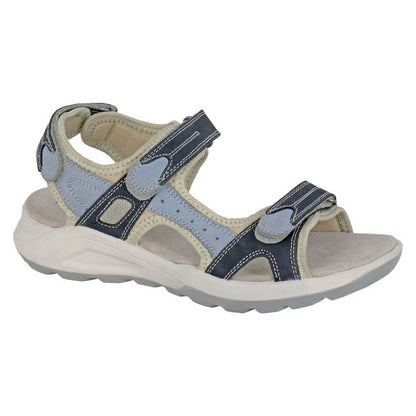 Blue-Navy - Front - Mod Comfys Womens-Ladies Nubuck Sports Sandals