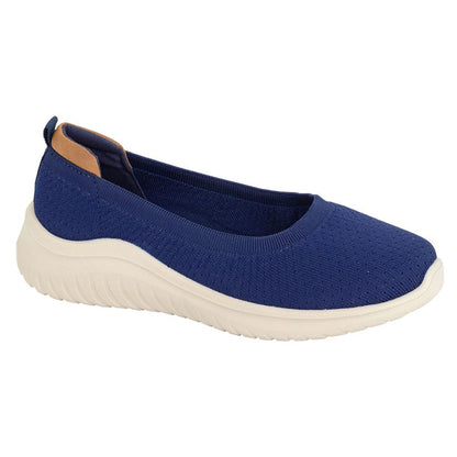 Navy Blue - Front - Boulevard Womens-Ladies Laila Casual Shoes