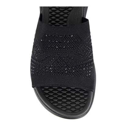 Black - Side - Cipriata Womens-Ladies Eliana Diamante Sliders