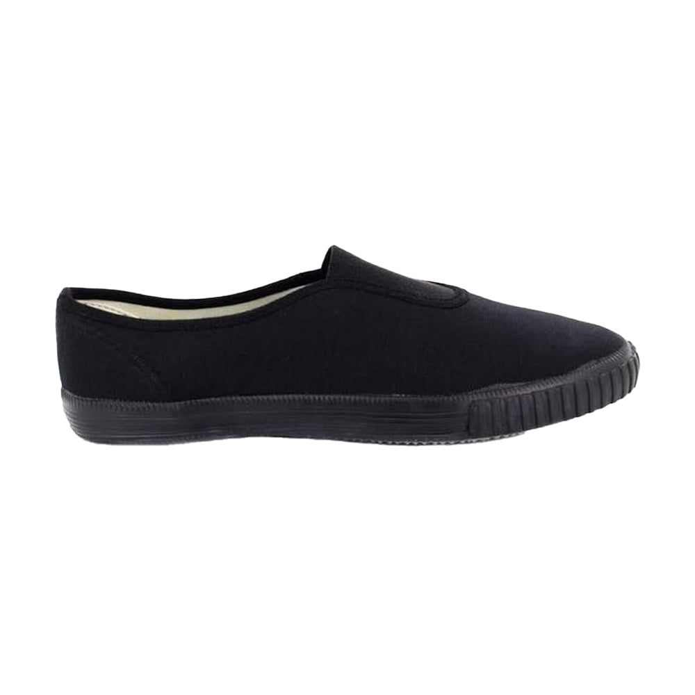 Black - Back - Dek Unisex Adult Elasticated Gusset Plimsolls