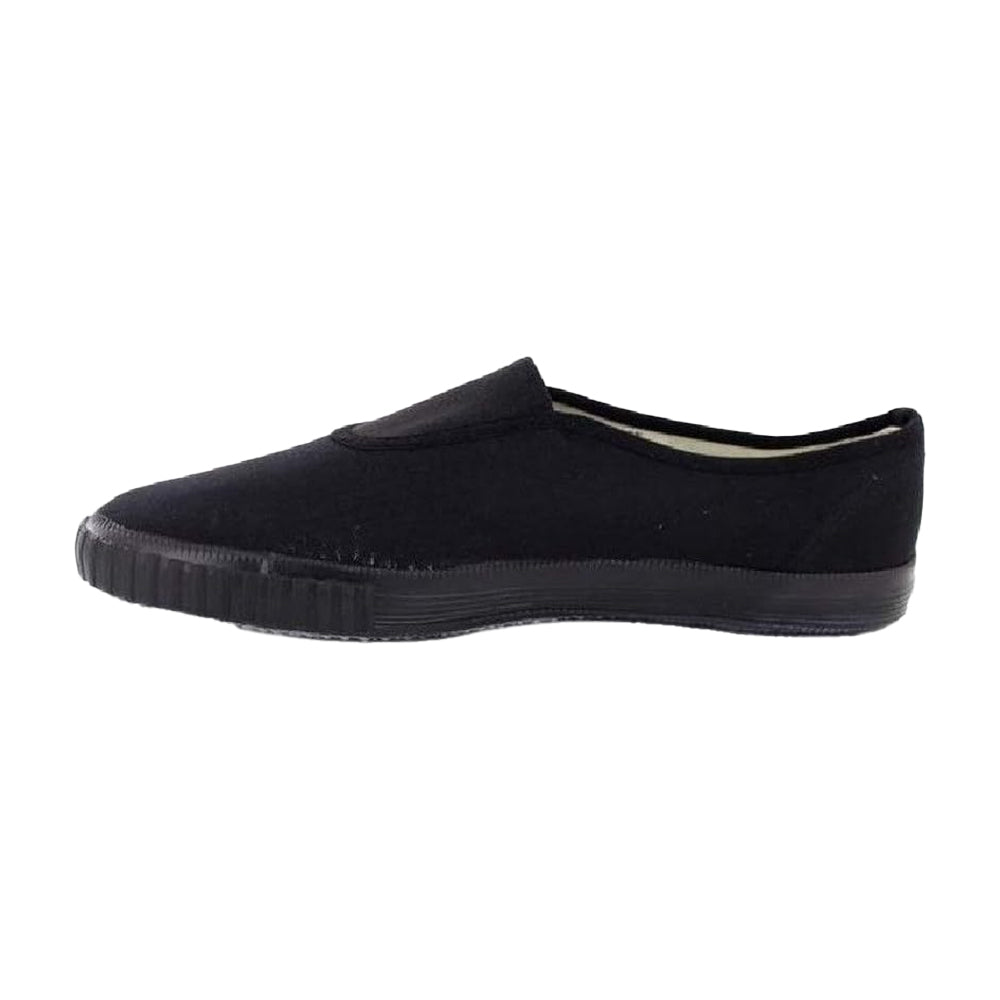 Black - Side - Dek Unisex Adult Elasticated Gusset Plimsolls