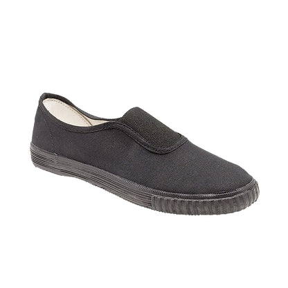 Black - Front - Dek Childrens-Kids Elasticated Gusset Plimsolls