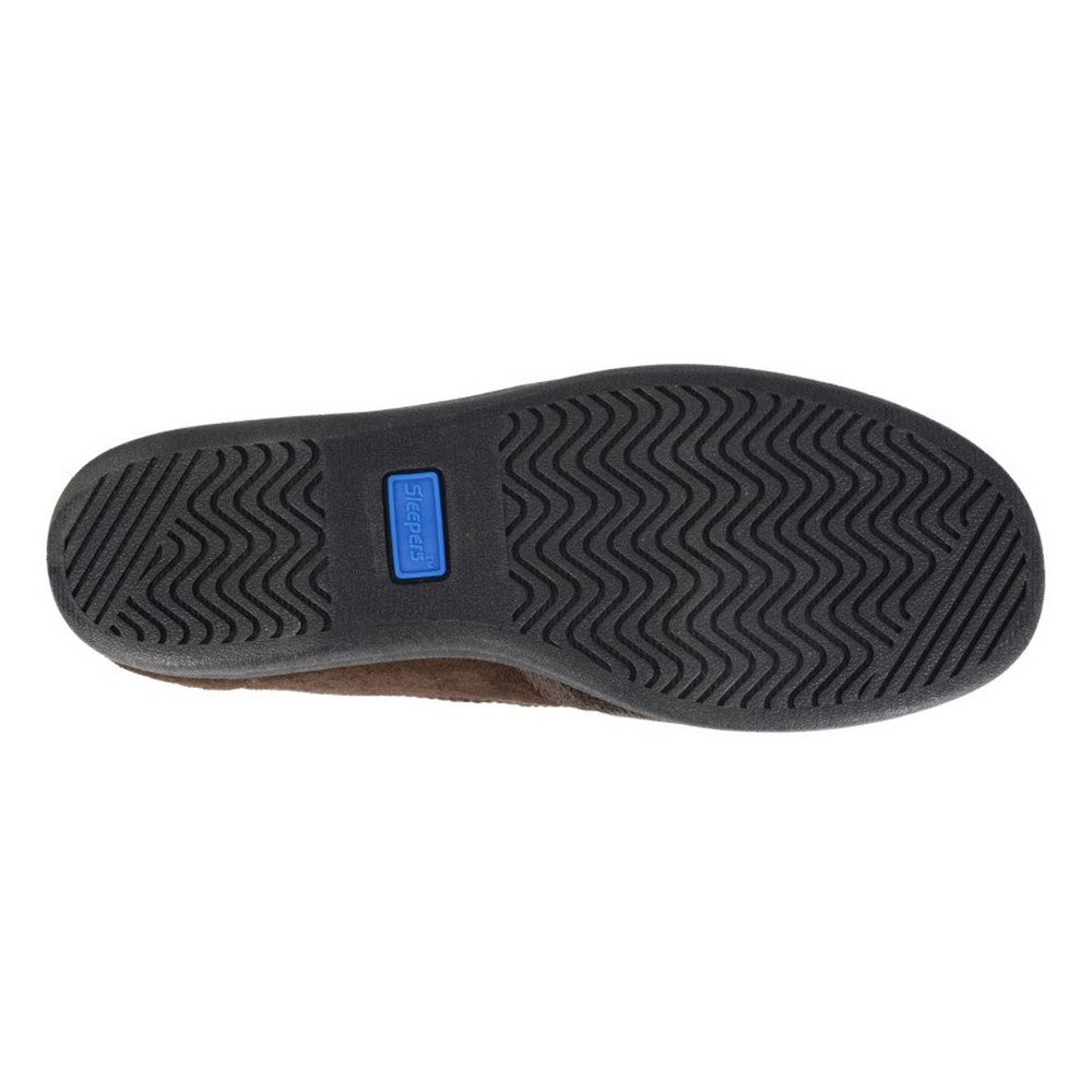 Grey - Back - Sleepers Mens Harry Twin Gusset Shoes