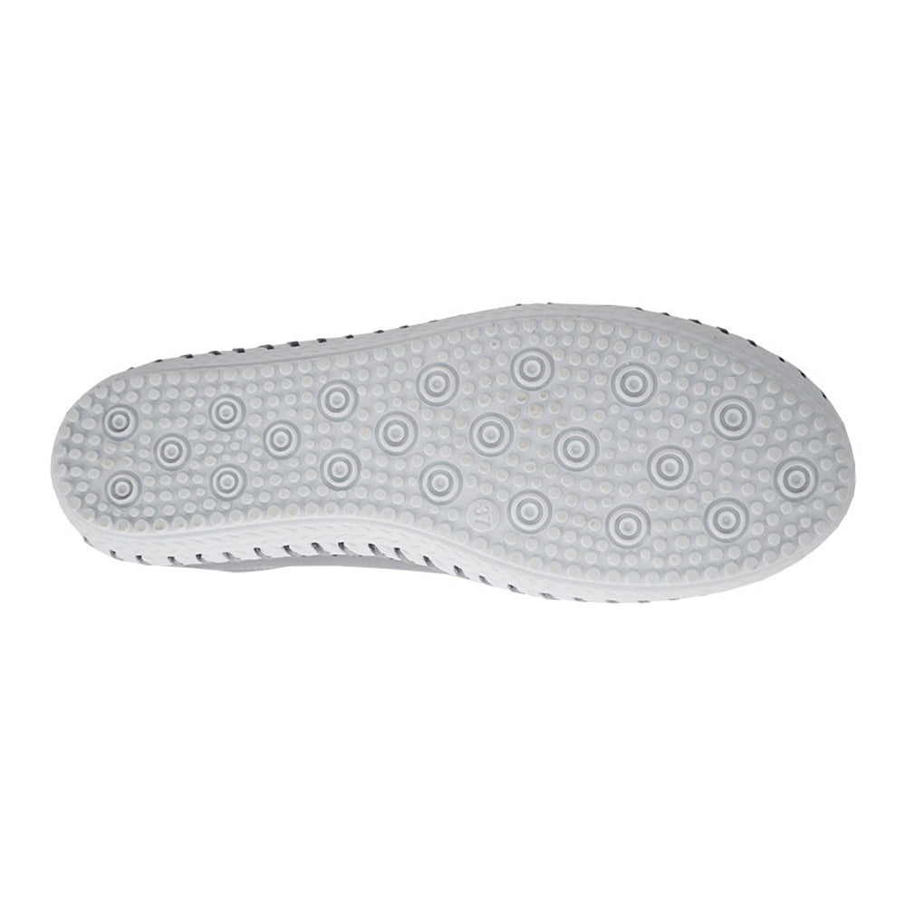 Grey - Back - Mod Comfys Womens-Ladies Softie Leather Loafers