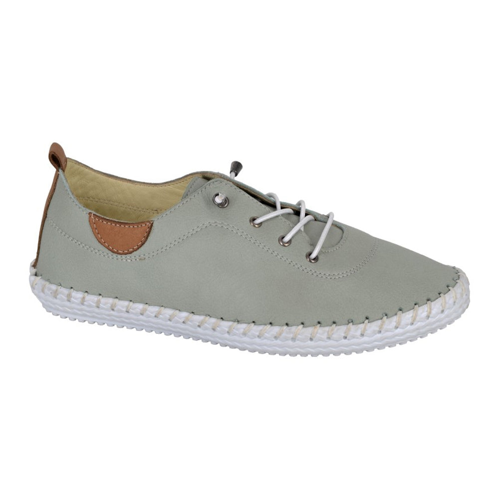 Mint Green - Front - Mod Comfys Womens-Ladies Softie Leather Loafers