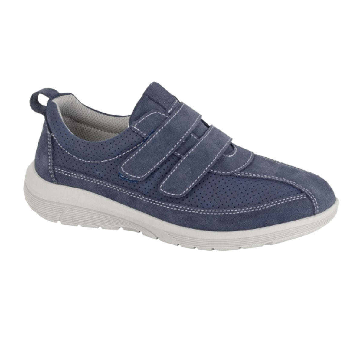 Blue - Front - Boulevard Womens-Ladies Suede Trainers
