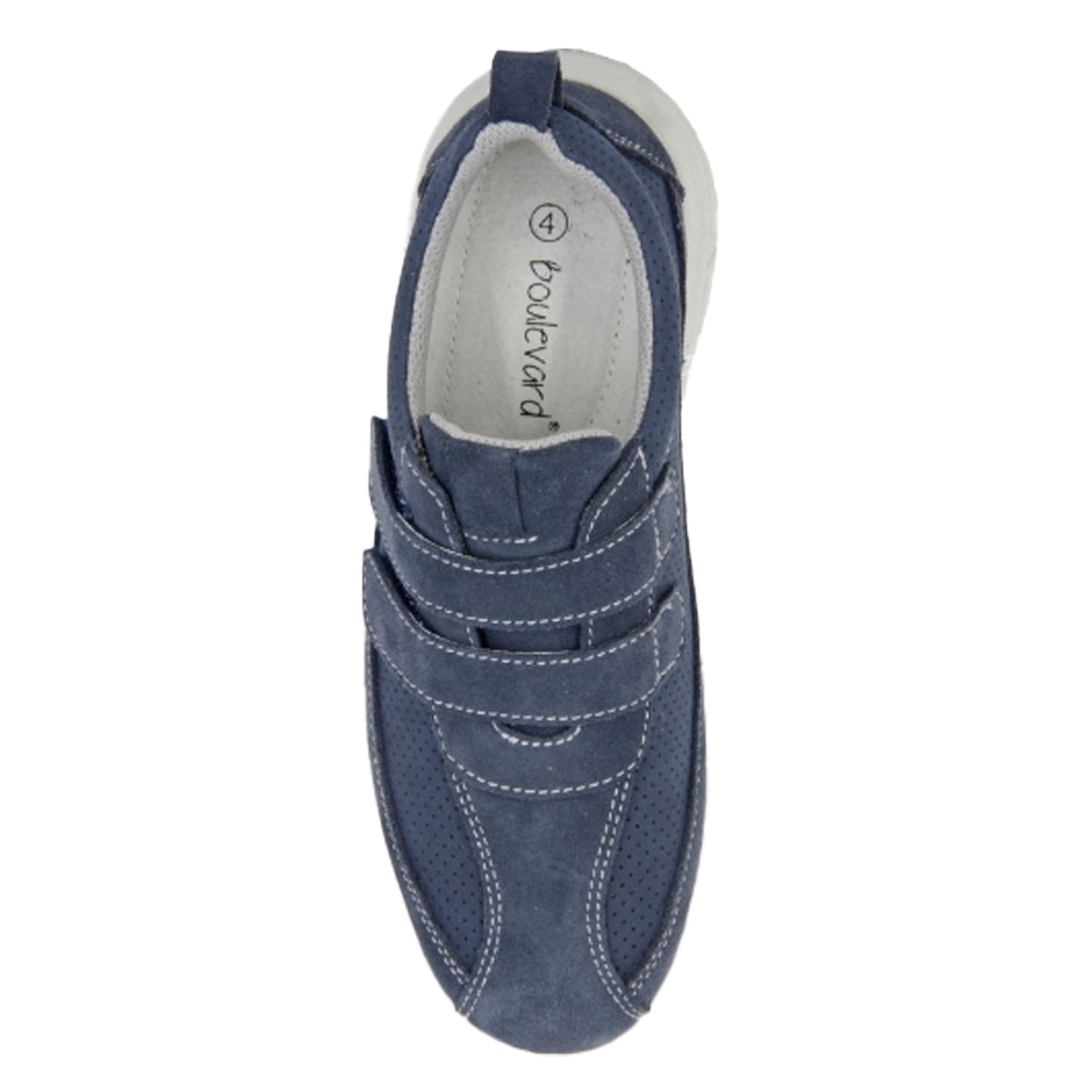 Blue - Back - Boulevard Womens-Ladies Suede Trainers