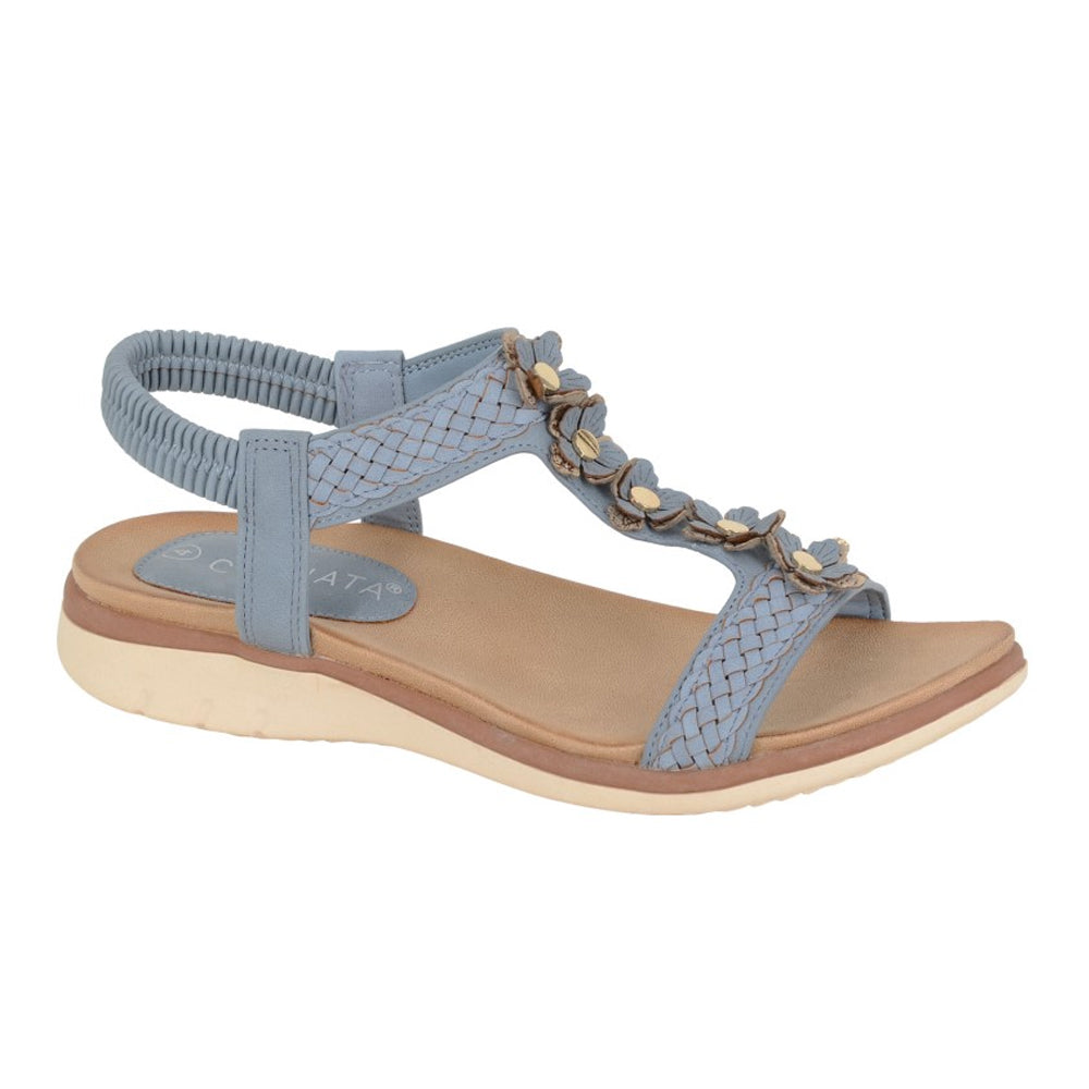 Blue - Front - Cipriata Womens-Ladies Liana Floral Sandals