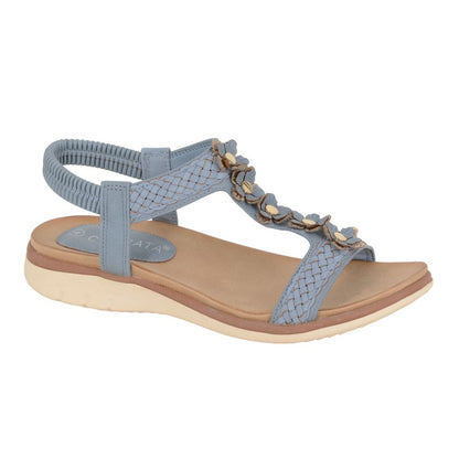 Blue - Front - Cipriata Womens-Ladies Liana Floral Sandals