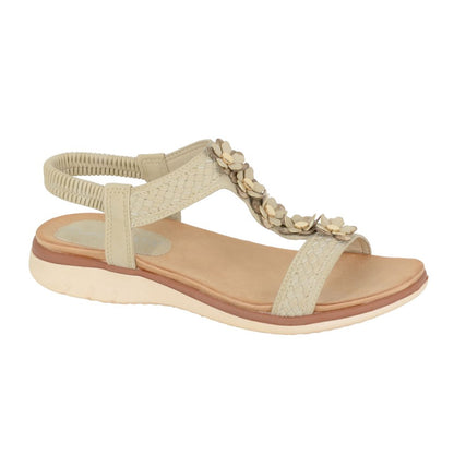 Beige - Front - Cipriata Womens-Ladies Liana Floral Sandals
