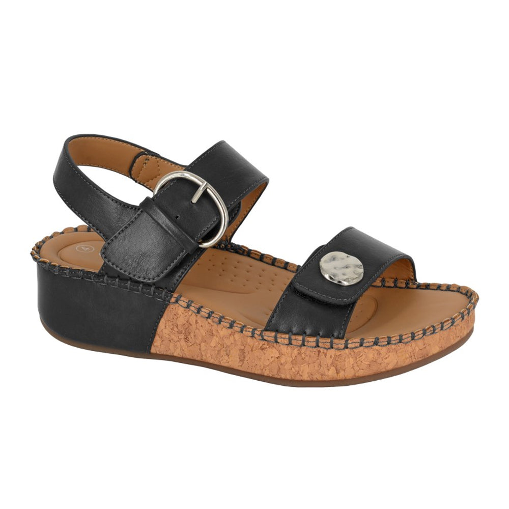 Black - Front - Cipriata Womens-Ladies Mirian PU Sandals