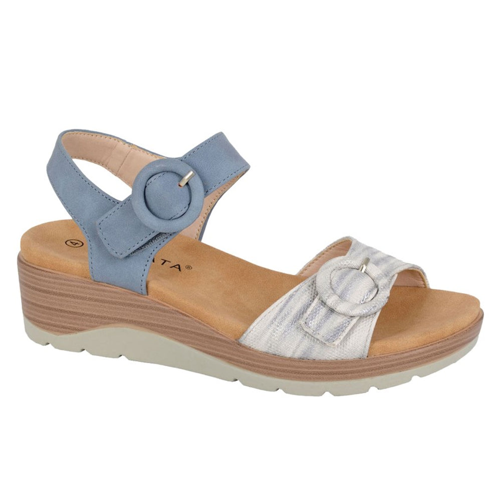 Blue - Front - Cipriata Womens-Ladies Fera PU Sandals