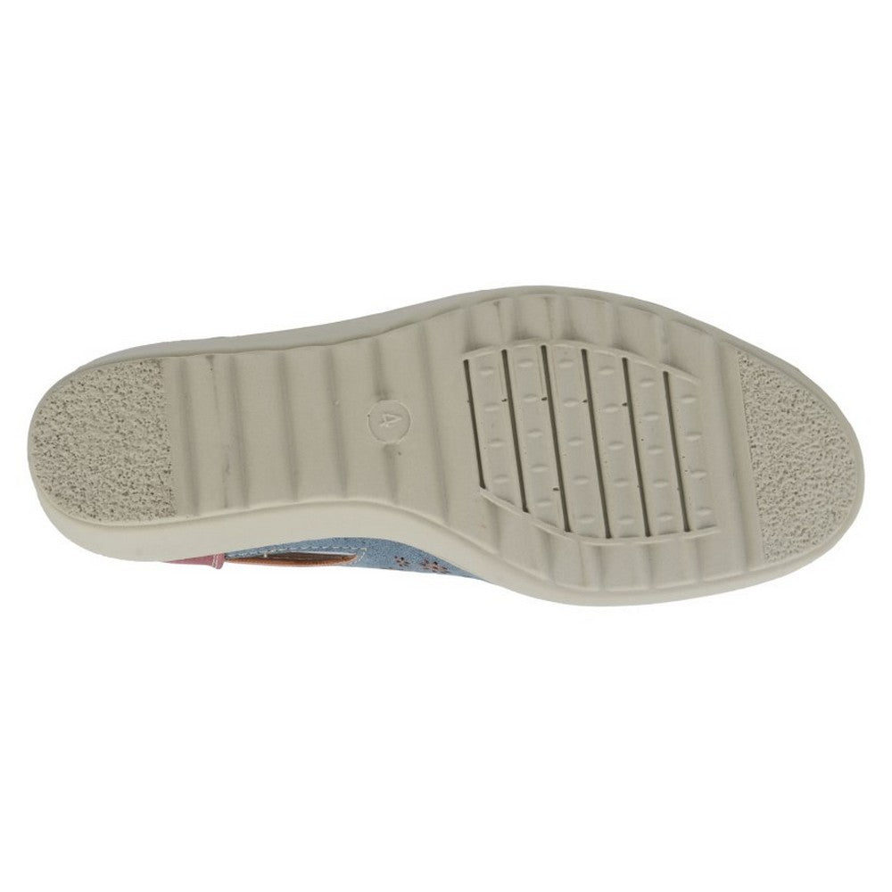 Blue - Back - Boulevard Womens-Ladies Peep Toe Casual Shoes