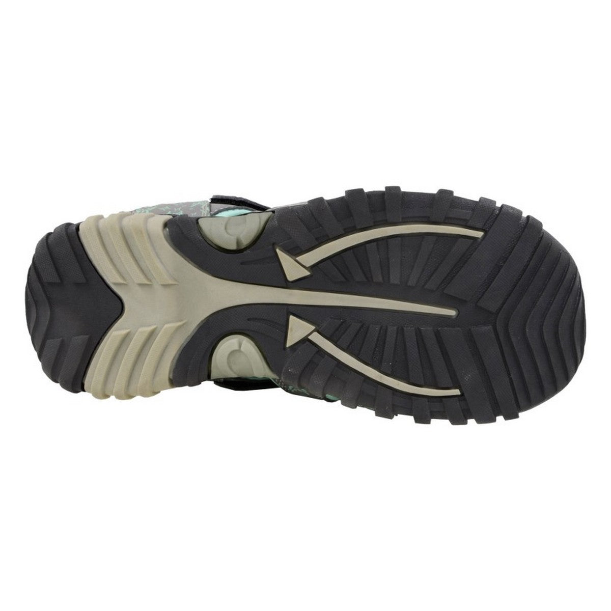Grey-Mint - Back - PDQ Womens-Ladies Touch Fastening Sandals