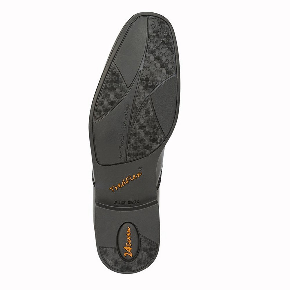 Black - Back - Tredflex Mens Leather Soft Brogues