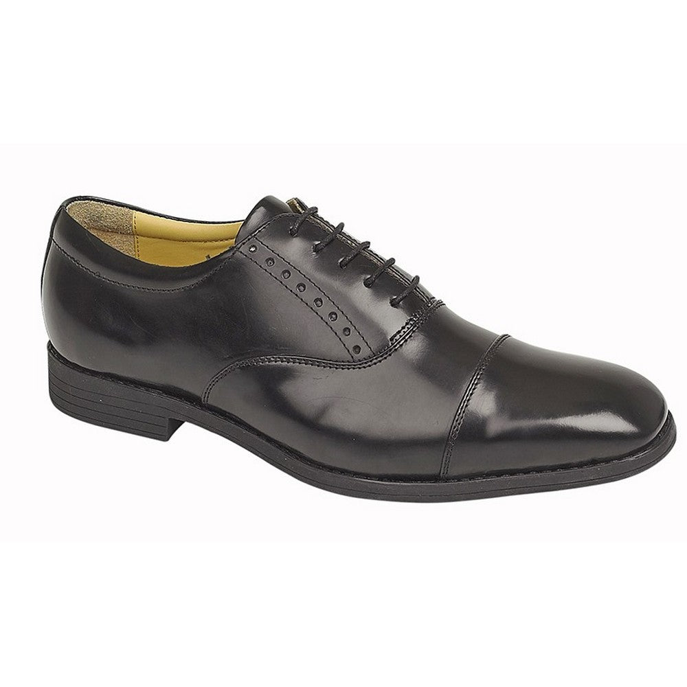 Black - Front - Tredflex Mens Leather Soft Brogues