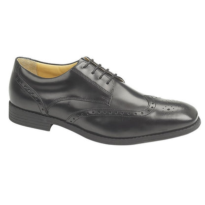 Black - Front - Tredflex Mens Leather High Shine Brogues