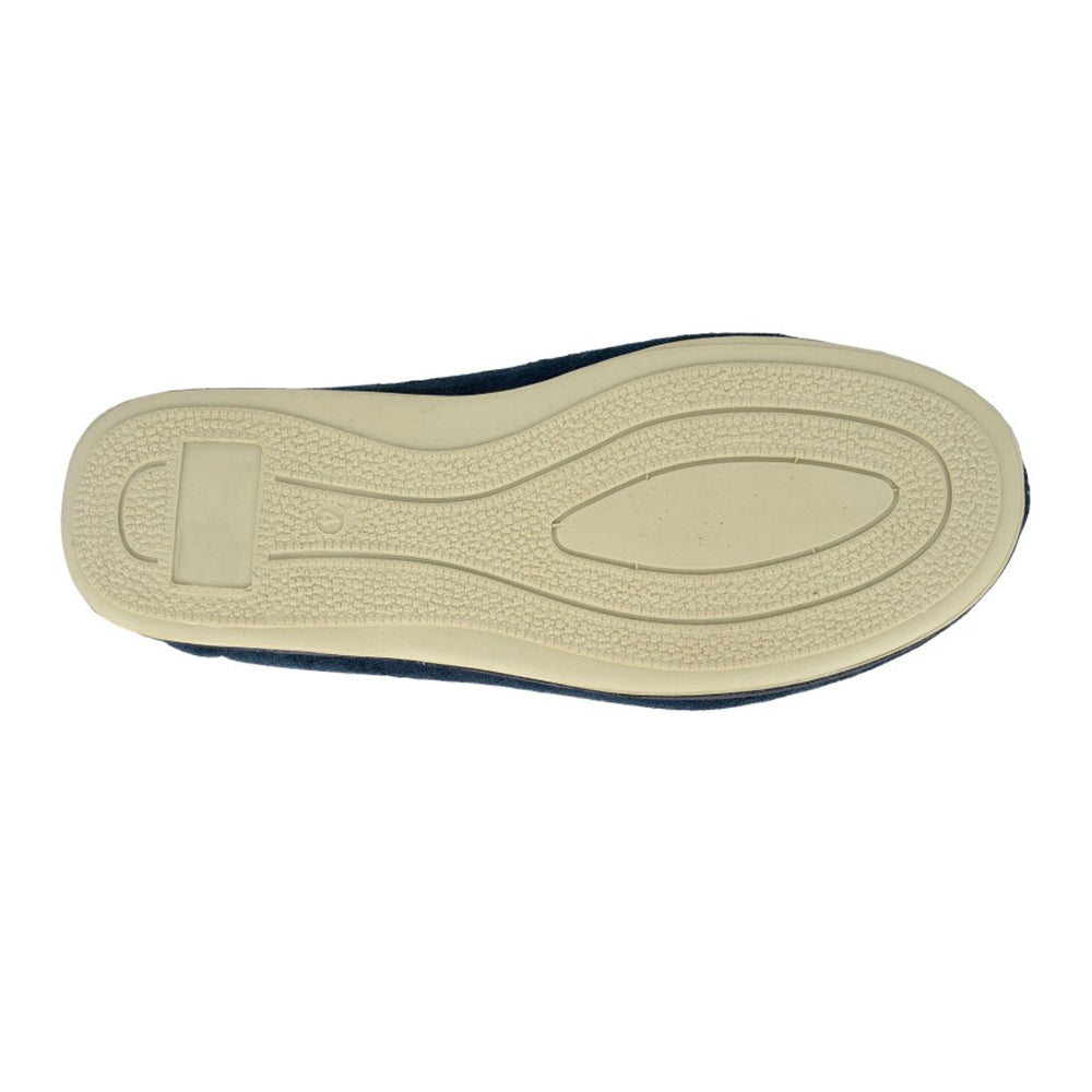 Navy - Back - Sleepers Womens-Ladies Spotted V Throat Touch Fastening Slippers