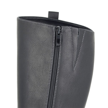 Black - Side - Cipriata Womens-Ladies Dolores High Cut Zipped Boots