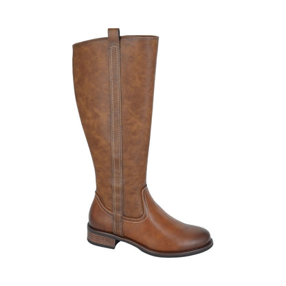 Tan - Front - Cipriata Womens-Ladies Dolores High Cut Zipped Boots