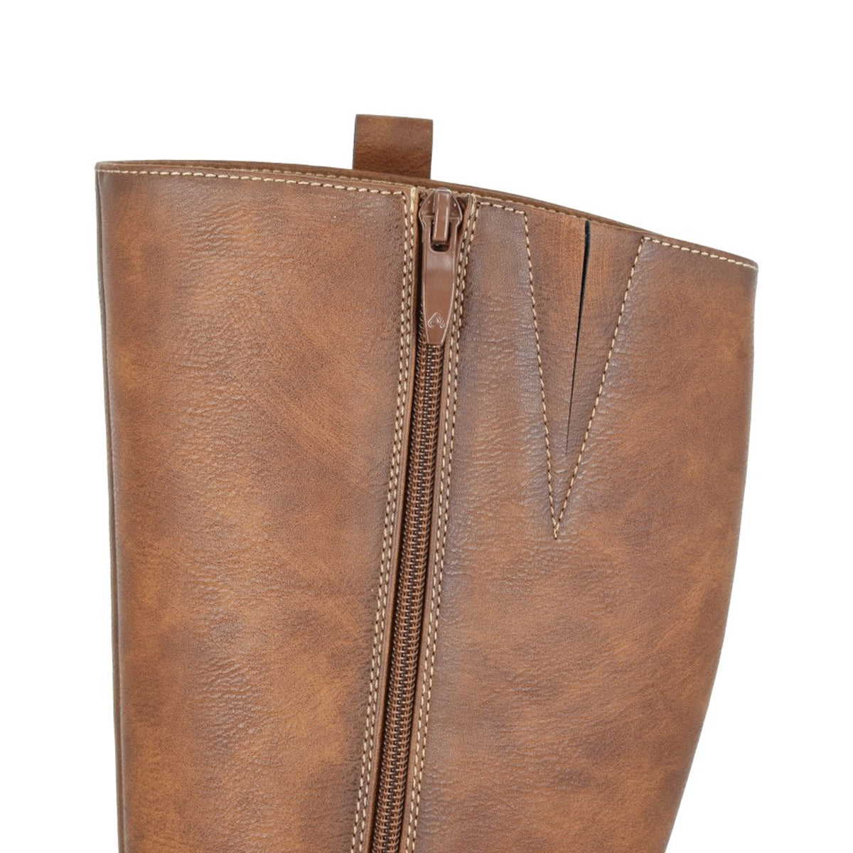 Tan - Side - Cipriata Womens-Ladies Dolores High Cut Zipped Boots