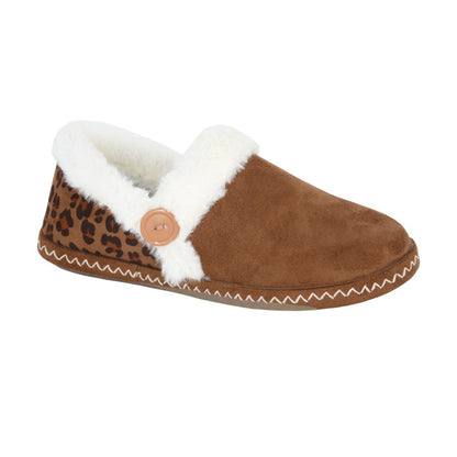 Dark Tan - Front - Sleepers Womens-Ladies Rachel Mule Slippers