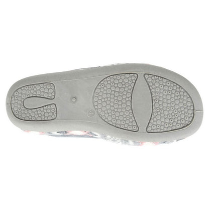 Grey - Back - Sleepers Womens-Ladies Janine Knitted Slippers