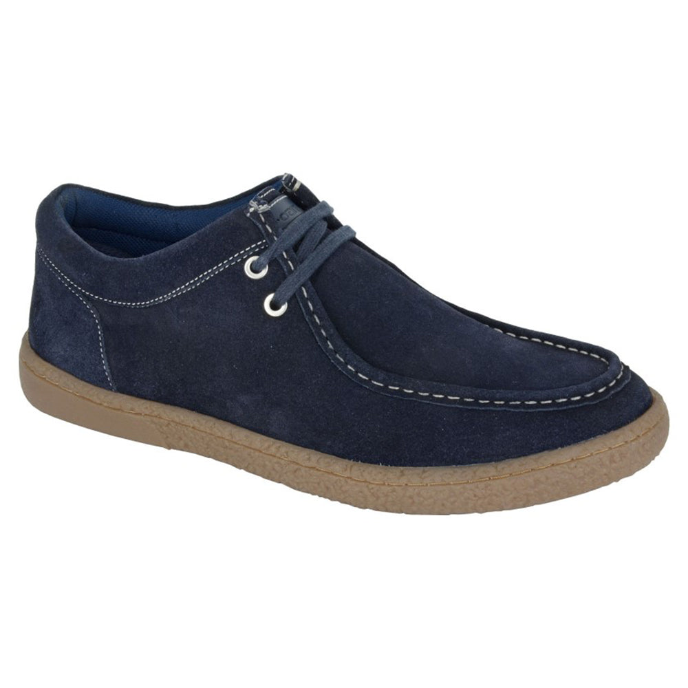 Navy - Front - Roamers Mens Suede Casual Shoes