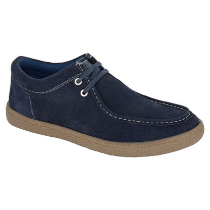 Navy - Front - Roamers Mens Suede Casual Shoes