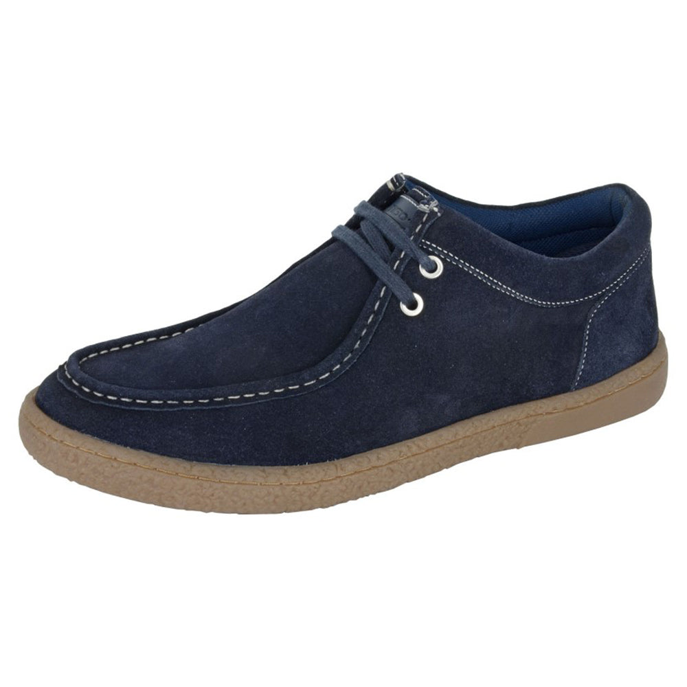 Navy - Back - Roamers Mens Suede Casual Shoes