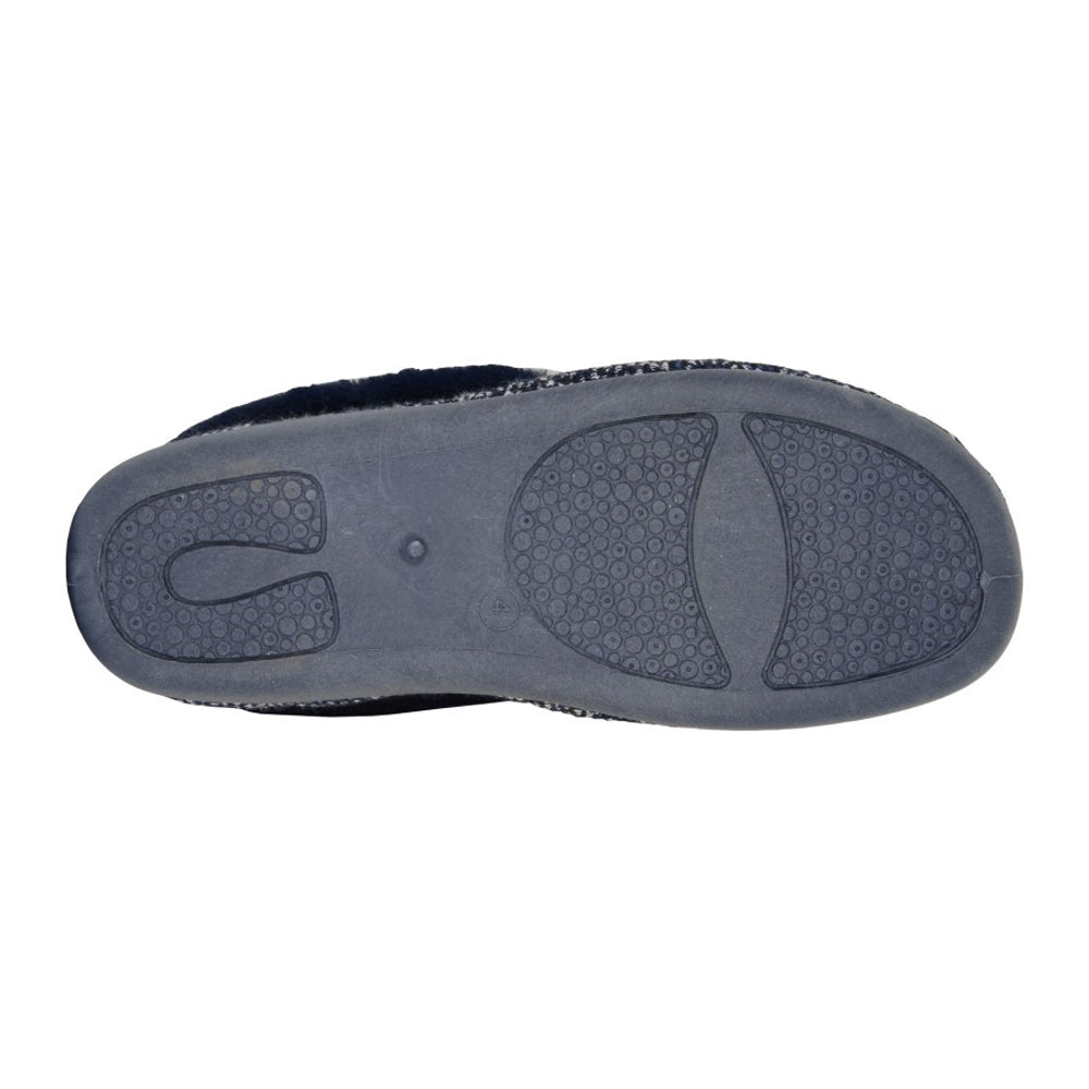 Navy - Side - Sleepers Womens-Ladies Tessa Butterflies Slippers