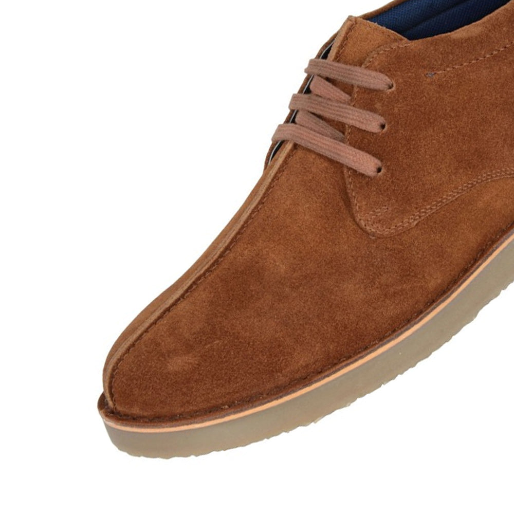 Tan - Side - Roamers Mens Eyelets Suede Desert Boots