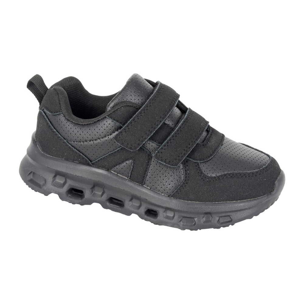 Black - Front - Dek Childrens-Kids Hurricane Touch Fastening Trainers