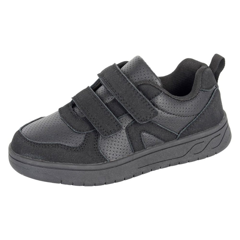 Black - Back - Dek Childrens-Kids Cyclone Touch Fastening Trainers