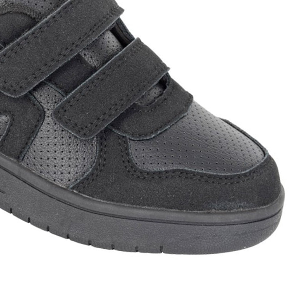 Black - Side - Dek Childrens-Kids Cyclone Touch Fastening Trainers