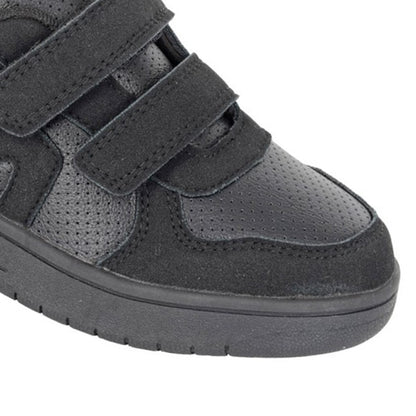 Black - Side - Dek Childrens-Kids Cyclone Touch Fastening Trainers