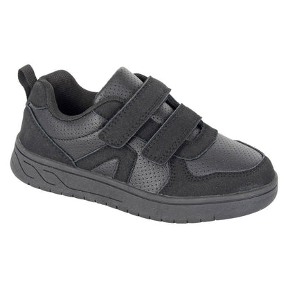 Black - Front - Dek Childrens-Kids Cyclone Touch Fastening Trainers